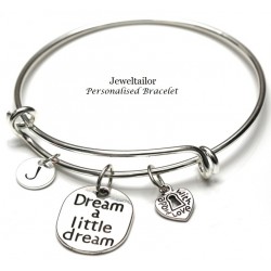 5 Silver Plated "Dream A Little Dream" Charm Beads 22mm Lead & Cadium Free ~ For Stylish Jewellery Making